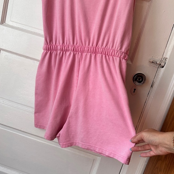 Jane and Delancey Romper Pink Cotton Cinched Waist Sleeveless Casual Pockets - Picture 12 of 17